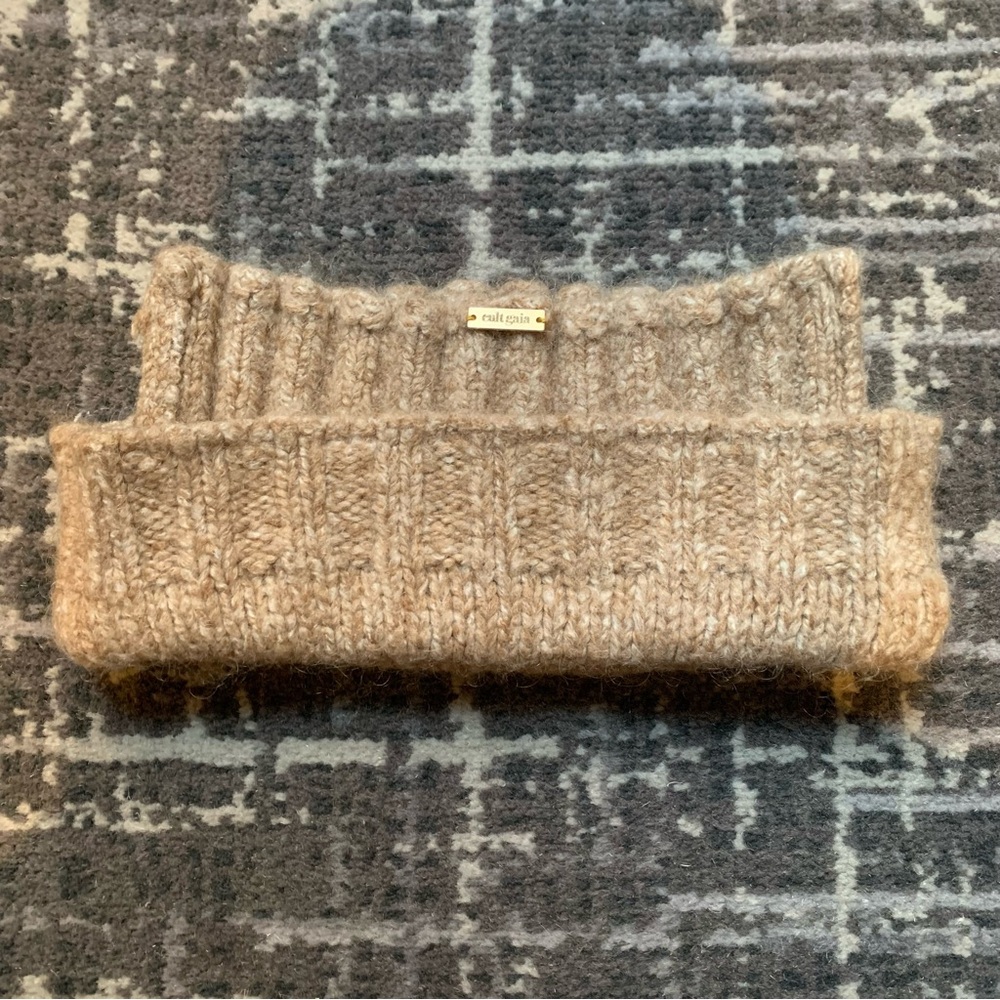 CULT GAIA - Mohair knit neck scarf loop, Natural